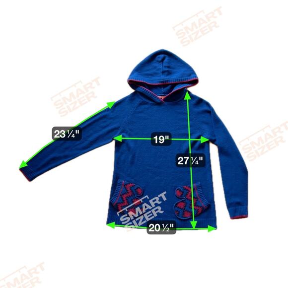 Modcloth Women's Hooded Holiday Sweater Navy Blue Red Mitten Pockets Xmas Size L - Picture 7 of 7